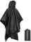 Azeekoom Regenjacke Regenponcho, Regenmantel Wasserdicht Unisex Camping Zelt Campingdecke 3 in 1 Multifunktionaler Regencape für Picknick im Freien Trekking Camping Angeln Jagd Ausflug (Schwarz)