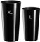 Pot de fleurs rond brillant avec insert amovible SET2 : L + XL - Noir