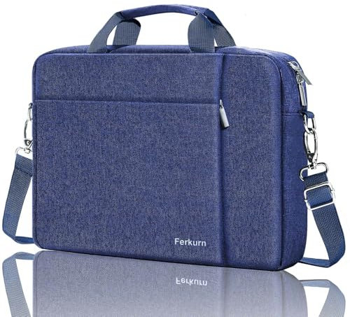 Ferkurn Laptop Bag Case for Women Men, Messenger Briefcase Computer Bag with Shoulder Compatible with Macbook Pro/Air, XPS Latitude, HP Pavilion, ASUS, Acer, Samsung, Blue, 15 15.6 16 Inch