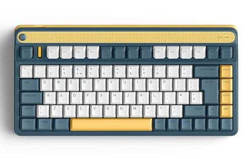 iQunix A80 EXPLORER Mechanical Keyboard (UK LAYOUT), TKL Wireless 2.4GHz/Bluetooth 5.0/Wired Type-C Gaming Keyboard with 84 Keys, Tilted F-Row PBT Keycaps Hot-Swappable Cherry MX Reds, for PC/macOS