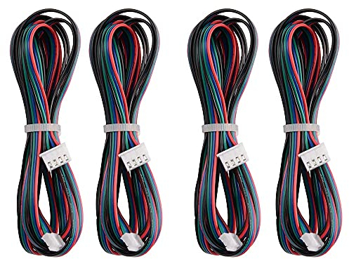 rahl 4PCS 2M Motor Connector Kabel XH2.54 4Pin to XH2.0 6Pin Weiß Klemme Parallel Motor Drähte für 3D Drucker Stepper