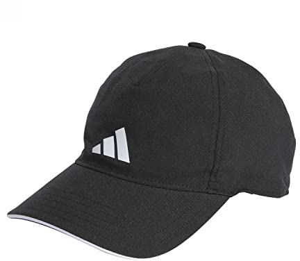 adidas Unisex AEROREADY Training Running Baseball Cap, Black / White / White, L
