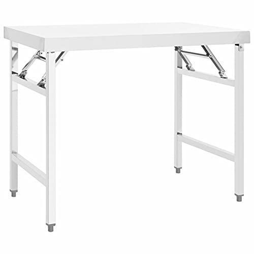 ANGYANG Küchen-Arbeitstisch Klappbar, Edelstahltisch, Grilltisch Edelstahl, Teewagen, Küchentisch, Gewerbliche Küchenarbeitsbank, 100x60x80 cm Edelstahl