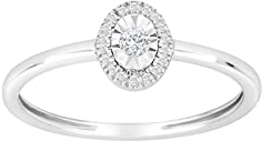 JC Trauringe Damenring Solitär-Ring 585 Weißgold Verlobungsring mit Diamanten Vorsteckring 110 023BR6 (56 (Ø 17,8 mm), 0.08)