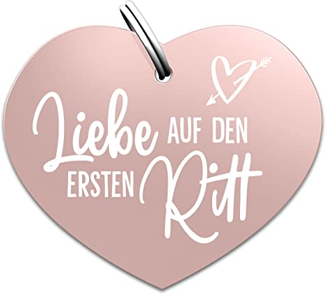 Soulhorse Marke Pferd Pony Hunde Glücksmarke Pferdemarke Gücksbringer Schutzengel Sattel Herz Trense Zaumzeug Vorderzeug Schlüsselanhänger Talisman Tiere und Menschen Liebe auf den ersten Ritt Rose