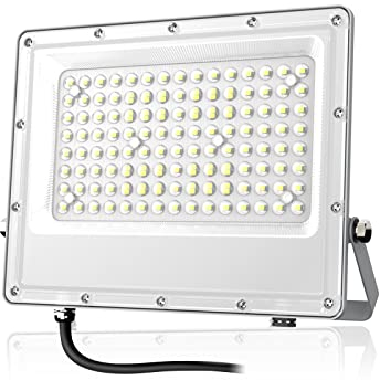 Tayire Projecteur LED Extérieur 100W, 10000LM avec 144 LEDs Éclairage de Sécurité IP65 Etanche, Spot LED Luminaire Exterieur 6500K pour Jardin, Patio, Garage, Entrée