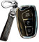 ontto Autoschlüssel Hülle Passt für Hyundai Santa Fe Sport Ix45 Equus Genesis G80 Grandeur Azera 2013-2016 Schutzhülle TPU Silberkante Schlüsselhülle Schlüsselanhänger Schlüssel Etui Cover-B Schwarz