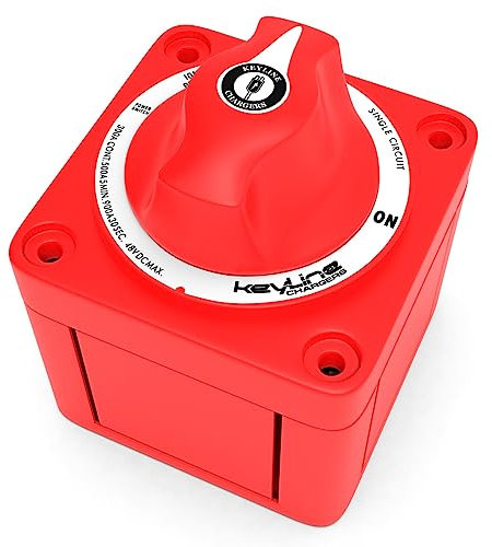 Marine Battery Disconnect Switch 12v to 48V DC | Boat Battery Kill Switch | Single Circuit 6006 M Series High Current On/Off RV Battery Disconnect Switch by KeyLine Chargers