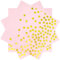 Lot de 100 serviettes de fête jetables en papier rose et doré de 33 x 33 cm pour cocktail, bar pour anniversaire, dîner, anniversaire de mariage, fête de mariage