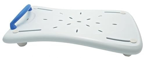 Pflegehome24® Badewannenbrett Badewannensitz 70 cm, Blauer Griff - Sitzbrett für Badewanne