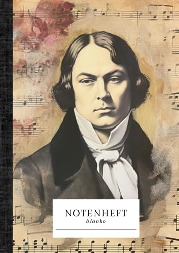 Notenheft DIN A4 vintage Stil: 110 Seiten leere Notenblätter mit 12 Notensystemen