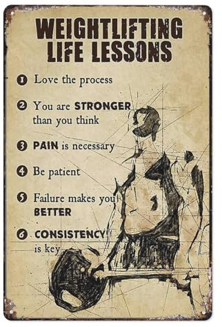 FONALO Wanddekoration für Fitnessraum, Fitness-Studio, Gewichtheben, Lebensunterricht, Liebe die Proses, lustiger Wandbehang, Badezimmer-Wandkunst, Badezimmer-Druck, Wandposter, Plakette, 20 x 30 cm