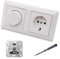 EBROM SET IDEE: JUNG 1730DD LED Drehdimmer Dimmer + Dimmerscheibe A1740WW und Steckdose mit Kinderschutz A1520KIWW in alpinweiß glänzend inkl. EBROM Phasenprüfer zur Montage der Geräte u.A. 1730 DD