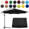 CMJYMX Replacement Parasol Canopy Sun Umbrella - Cloth For 2m-6 Arms & 2.7m-8 Arms (Black, 8 ribs-3m)