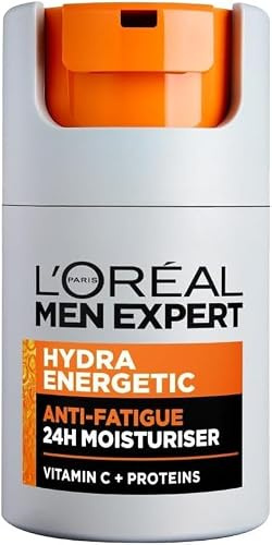 L'Oréal Men Expert - Soin Hydratant 24H Anti-Fatigue pour Homme - 5 Actions - Hydra Energetic - 50 ml (Lot de 5)