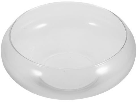 Hanabass Pecera De Cristal Transparente De 9.84 Pulgadas Acuario Redondo PequeñO para Peces Betta Y Plantas HidropóNicas JarróN De Boca Ancha para Escritorio DecoracióN De Hogar Oficina
