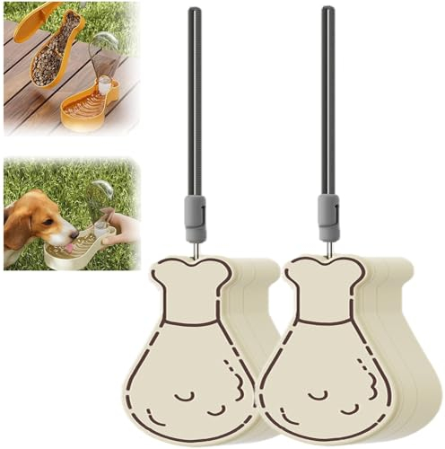 Tumbler per animali domestici a zampa di gallina - alimentatore d'acqua per esterni, tazza d'acqua per animali domestici a zampa di gallina, contenitore per acqua e cibo da viaggio 2 in 1 (D)