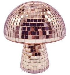 Nchdewui Mushroom Disco Ball, Mirror Disco Ball, Glitter Mirror Ball, Shiny Mushroom Ball for Home Stage Wedding Party Decorations Accessories (M,rose gold)