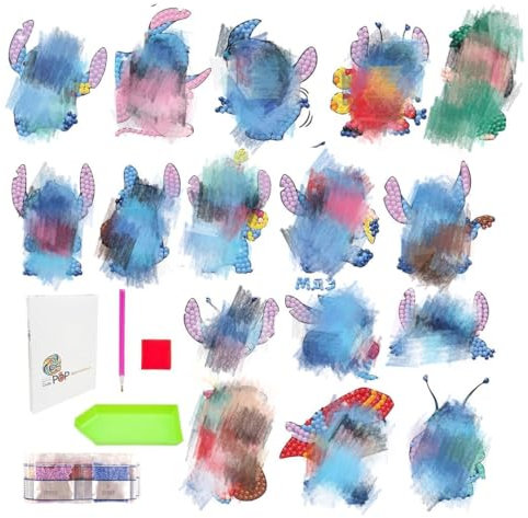 5D DIY Diamond Painting,Diamond Painting Kinder,16 Stück Cartoon Diamond Painting Kit ,Kawaii Anime Diamant Painting für Kinder und Erwachsene Anfänger, Geburtstags Geschenk für Jungen Mädchen