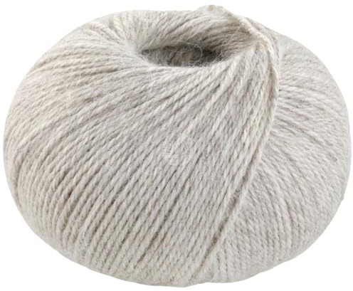 LANA GROSSA Natural Lama Fine | Feine Baby-Lama Fasern klassisch verzwirnt | Handstrickgarn aus 100% Lama (Baby) | 50g Wolle zum Stricken & Häkeln | 150m Garn FB112