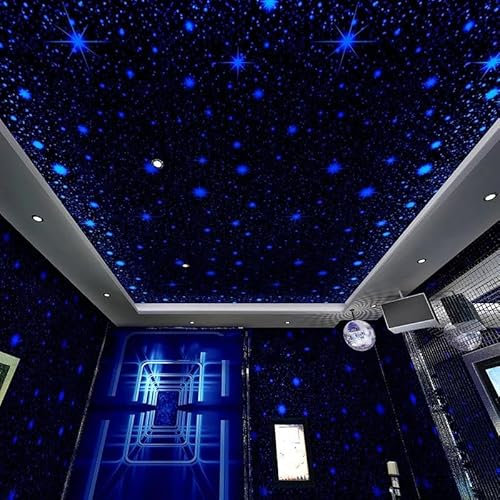JCSMKFQ KFQJCSM Faux plafond en tissu de soie papier peint de salon 3d ciel étoilé bleu paysage plafond de chambre fond mural art décoratif autocollants