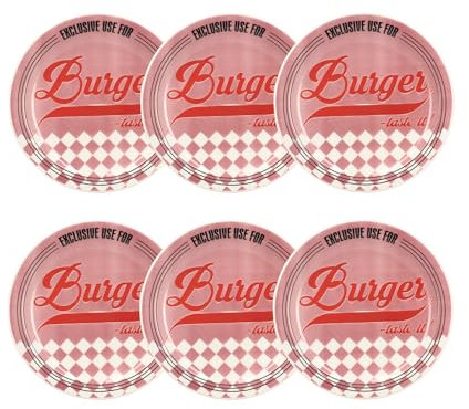NOVASTYL - Set 6 piatti per hamburger 26 cm in gres rosa - 2614662