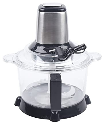 Tritacarne piccolo da 5 l, 220 V, 300 W, elettrico con 2 modalità di velocità e lame in acciaio inox, tritacarne rimovibile per carne macinata, ripieno/taglio di frutta, verdura, 25 x 28 cm