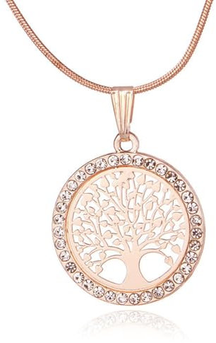 SIRLOMU Collana Albero della Vita Donna Ciondolo, Collana Mamma Figlia, Ciondolo Fortuna Ragazza Adolescente, Regalo per Donna con Scatola Regalo (Oro)