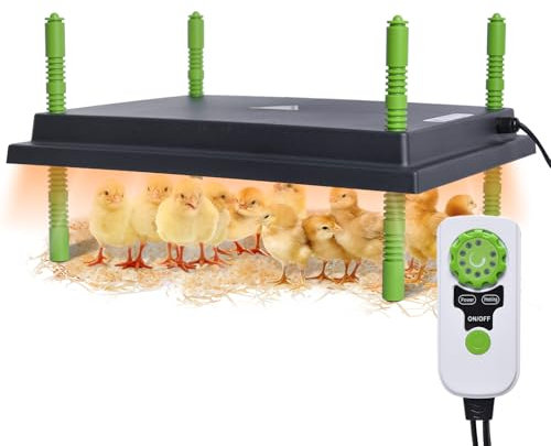 heninhill Placa de Calor para Pollitos con Regulador de Temperatura, Placa Calefactora Lámpara de Calor para Pollitos Patitos Codornices (30x40cm)