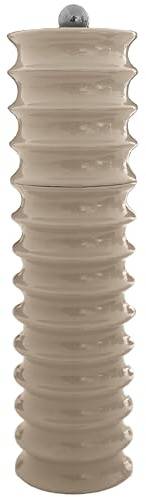 Addison Ross Twister Salt or Pepper Mill – Easy Twist Ceramic Grinder – Sustainable Rubber Wood – Modern Design – Ideal Wedding Gifts or Housewarming Gift – Kitchen Accessories – Cappucino – 24cm