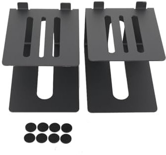 YILIKISS 2 Pcs Desktop Speaker Stands, Metal Speaker Riser Stand Bookshelf Speaker Desk Stand Monitor Audio Speaker Stands Sturdy for Small Medium Bookshelf Computer Speakers