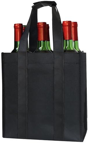 NECXON 6-Bottle Wine Carrier Bag with Handles, Durable Non-Woven Fabric, Bottles with Carry Handle for Travel Picnic BBQ Party Carry Wine Drinks, 27x18x27cm