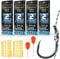 Narcissus Carp Fishing Hair Rigs – 20Pcs Carp Fishing Equipment, 24cm Braided Line Bait Rigs with Hooks and Boilie Stops