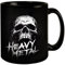 Taza de café negra con diseño de calavera pesada de metal pesado con diseño de calavera distintiva, compañera perfecta