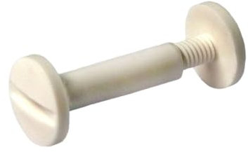 Tornillos enterrados de plástico (nailon 6.6), corte con destornillador para montaje y encuadernación, para uso industrial y doméstico - H30 - Blanco - 20 unidades - Plastic Hardware Store