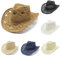 Chapeau de Cowboy Western pour Femme et Homme - Été Shapeable Paille Creusé Soleil Casquette pour Voyage Plage Extérieur Pêche