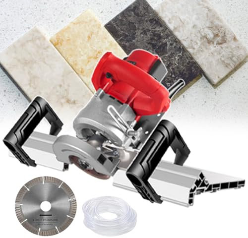 FLNOZAMZ Tile Bevel Cutter Kit | 43 Degree Chamfer Machine with Water Cooling Device | 13000 RPM Electric Tile Edge Cutting Tool for Large Format Tiles (SingleMachine)