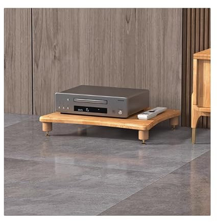 OVOGGPAN Stereo Rack AV Media Stand Media Audio Rack Tower CD Record Player Stereo Receiver AV Equipment Cabinet Display Stand for Living Room, Gaming, Recording Room(Original wood,60x48x10cm)