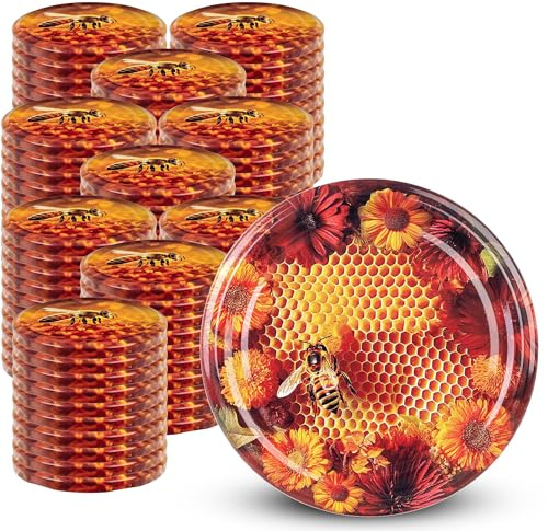 KADAX Lot de 100 couvercles Twist-Off Ø82 mm – Couvercles de rechange en métal pour bocaux 235-900ml – Fermeture hermétique pour conserves, confitures & cornichons