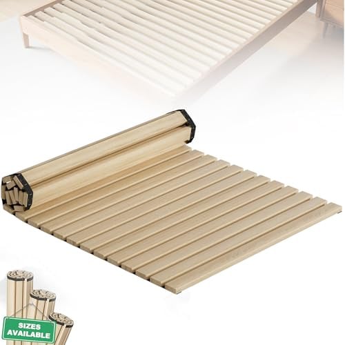 XMTECH Rollrost 90x200 cm – 23 robuste Latten aus Tannenholz, Lattenrost für Kinder-, Einzel- und Gästebetten, Nicht verstellbar, belastbar bis 300 kg, ausrollbarer Rolllattenrost