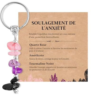 Idee Cadeau Femme Porte Clef Pierre Naturelle Bijoux de Sac Accessoires | Cadeau pour Femme Meilleure Amie Sœur Fille Collegue, Cadeau Femme Original Utile Anniversaire Noël