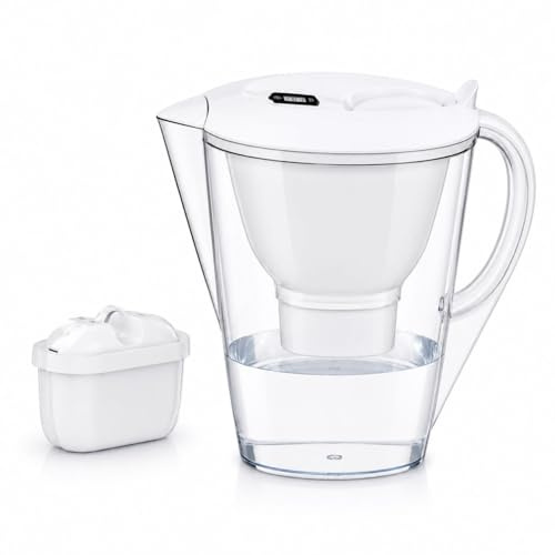 3.5L Water Filter Jug with 1 Premium Filter Cartridge | BPA Free Filtered Water Pitcher | Reduces Chlorine, Limescale & Impurities | Slim Fridge Door Design | Easy Fill Lid for Home & Office