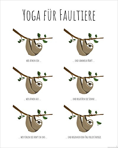 Close Up Yoga für Faultiere - Kunstdruck Janette, Poster - Premium Qualität 170g/m (40 x 50 cm) + weiße Geschenkverpackung. Verschenkfertig!