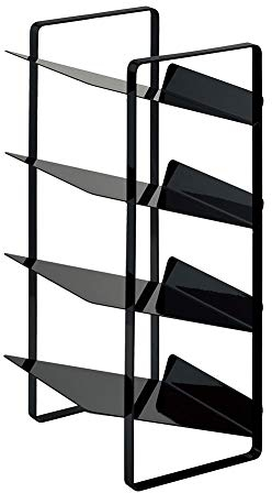 YAMAZAKI 4305 Tower Flaschenregal, schwarz, Stahl, minimalistisch, 20 x 20.5 x 40 cm