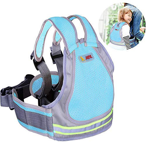 Jolik Kinder Motorrad Sicherheitsgurt mit 4 - in - 1 Schnalle atmungsaktives Material mit Reflektierendes Material —kinder motorrad gurtzeug(Blau)