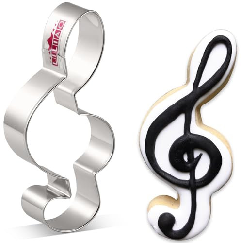 LILIAO Ausstechform für Kekse und Fondant, Motiv: G-Notenschlüssel, 5,3 x 10,9 cm, Edelstahl