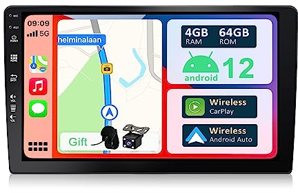 YUNTX [4G+64G] Android 14 Autoradio Radio-[Integriertes CarPlay/Android Auto/DSP]-GPS Bluetooth 5.0 mit Rückfahrkamera -10.1 Zoll - Unterstützt DAB/Lenkradsteuerung/4G/WiFi/Mirrorlink/USB