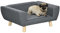 PawHut Canapé Chien lit pour Chien Design scandinave Coussin Moelleux Pieds Bois Massif dim. 87 x 61 x 36 cm Polyester Gris