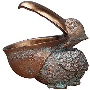 TOPCL Tier-Schlüsselschale, Tukan-Figur, Schlüsselaufbewahrung, Schreibtisch-Organizer, für Zuhause, Dekoration, Schlüssel, Handy, Geldbörse, Münzen, Schmuck, Aufbewahrung (Bronze) (Bronze)