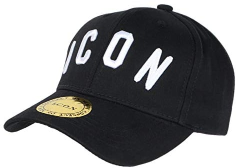 Hip Hop Honour Icon Baseballkappe, Schwarz und Weiß, Streetwear-Look, Fyck, Einheitsgröße – Farbe: Schwarz – Unisex, Schwarz , Einheitsgröße